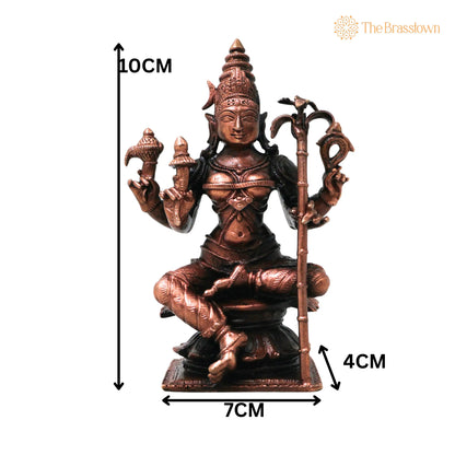 Copper Bhuvaneshwari Devi Idol – Handcrafted Traditional Murti for Puja, Home Mandir &amp; Décor 4 Inch 5