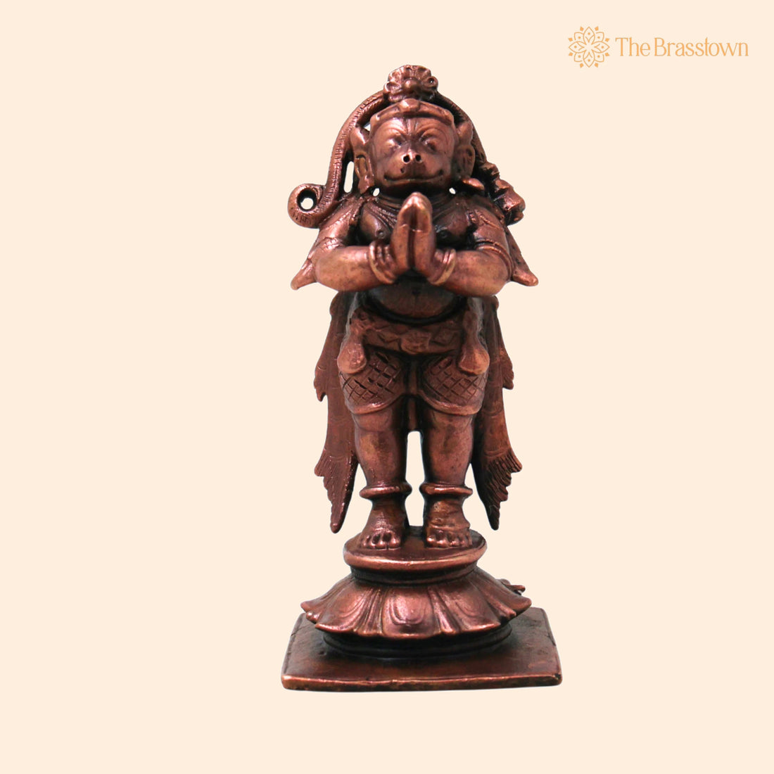Copper Hanuman Idol – Handmade Traditional Anjaneya Bajrangbali Murti for Pooja Home Décor Gifting 3 Inch 1