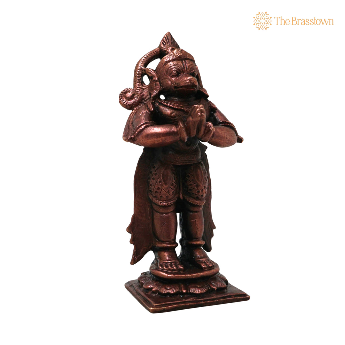Copper Hanuman Idol – Handmade Anjaneya Bajrangbali Murti for Pooja Home Décor Traditional Chola Gift 3 Inch 2