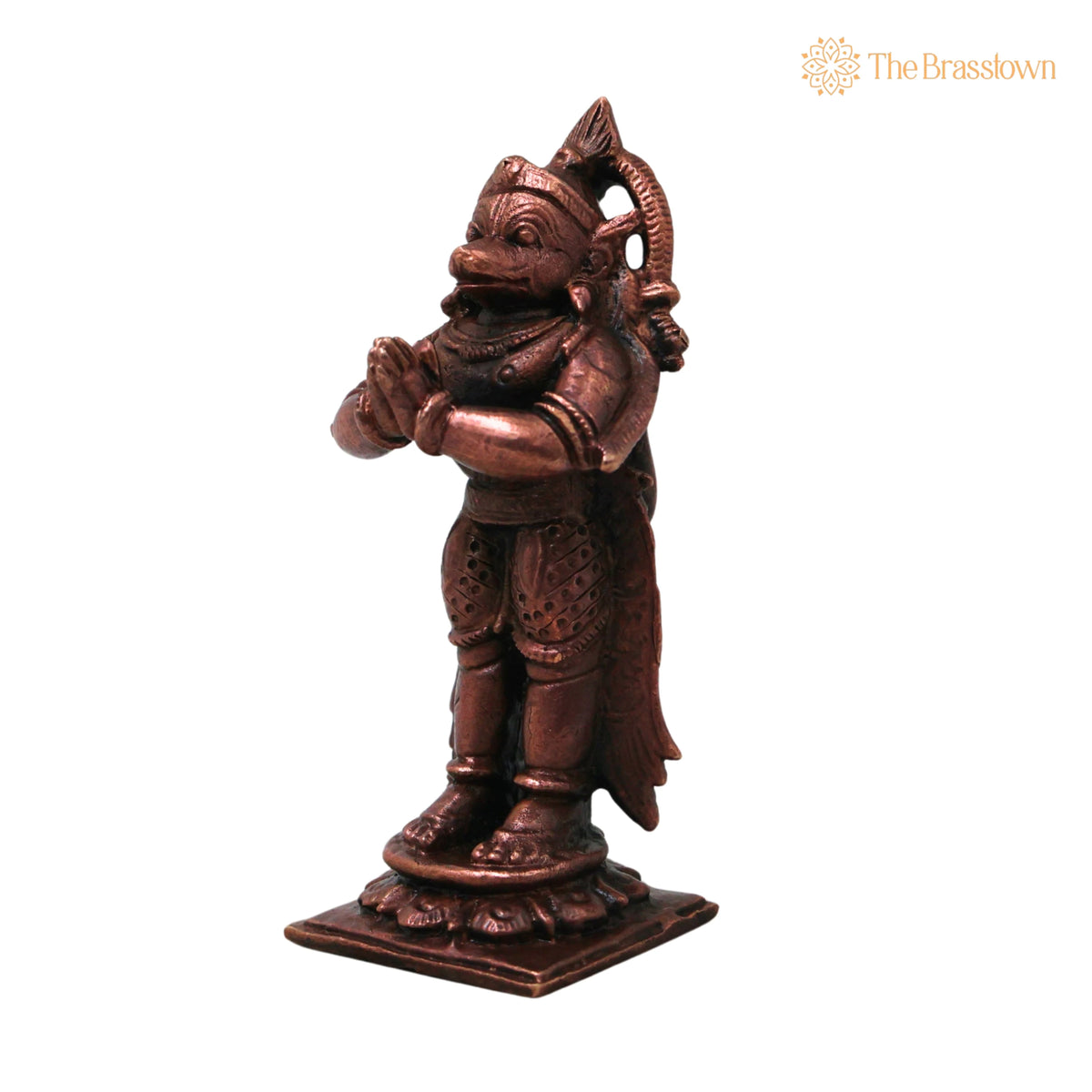 Copper Hanuman Idol – Handmade Anjaneya Bajrangbali Murti for Pooja Home Décor Traditional Chola Gift 3 Inch 3