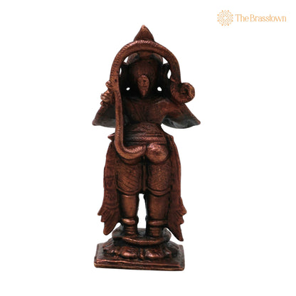 Copper Hanuman Idol – Handmade Anjaneya Bajrangbali Murti for Pooja Home Décor Traditional Chola Gift 3 Inch 4