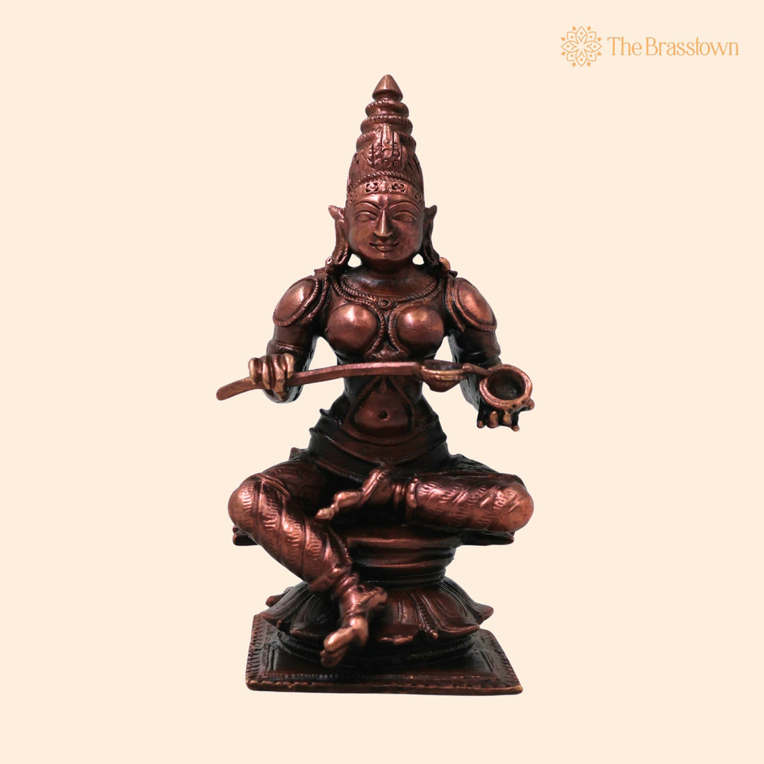 Copper Annapurna Devi Idol – Handcrafted Traditional Annapurneshwari Murti for Pooja, Vastu &amp; Gifting 4 Inch 1