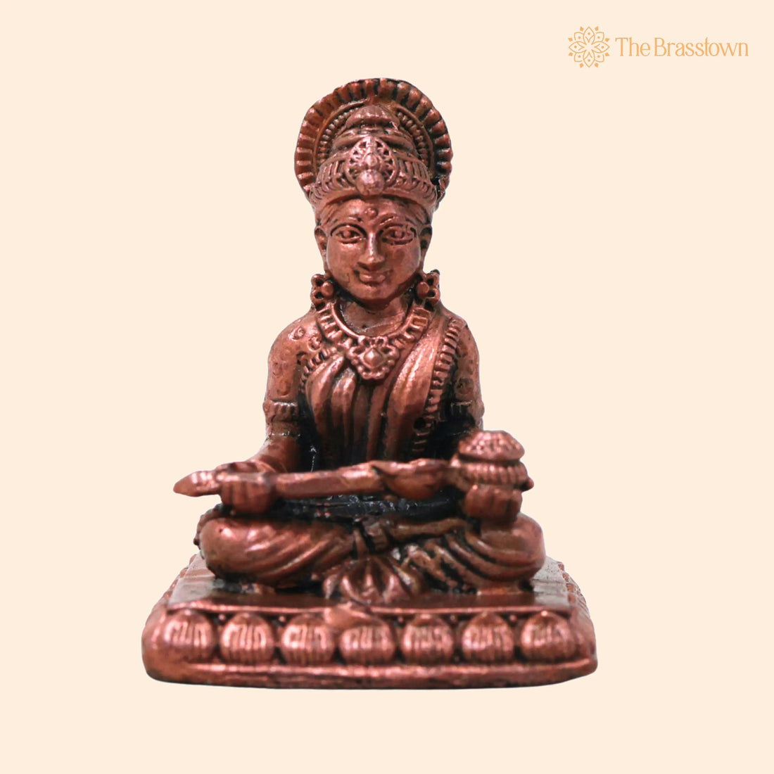 Copper Annapurna Devi Idol – Handcrafted Traditional Annapoorna Murti for Pooja, Mandir Décor &amp; Gifting 1.5 Inch 1