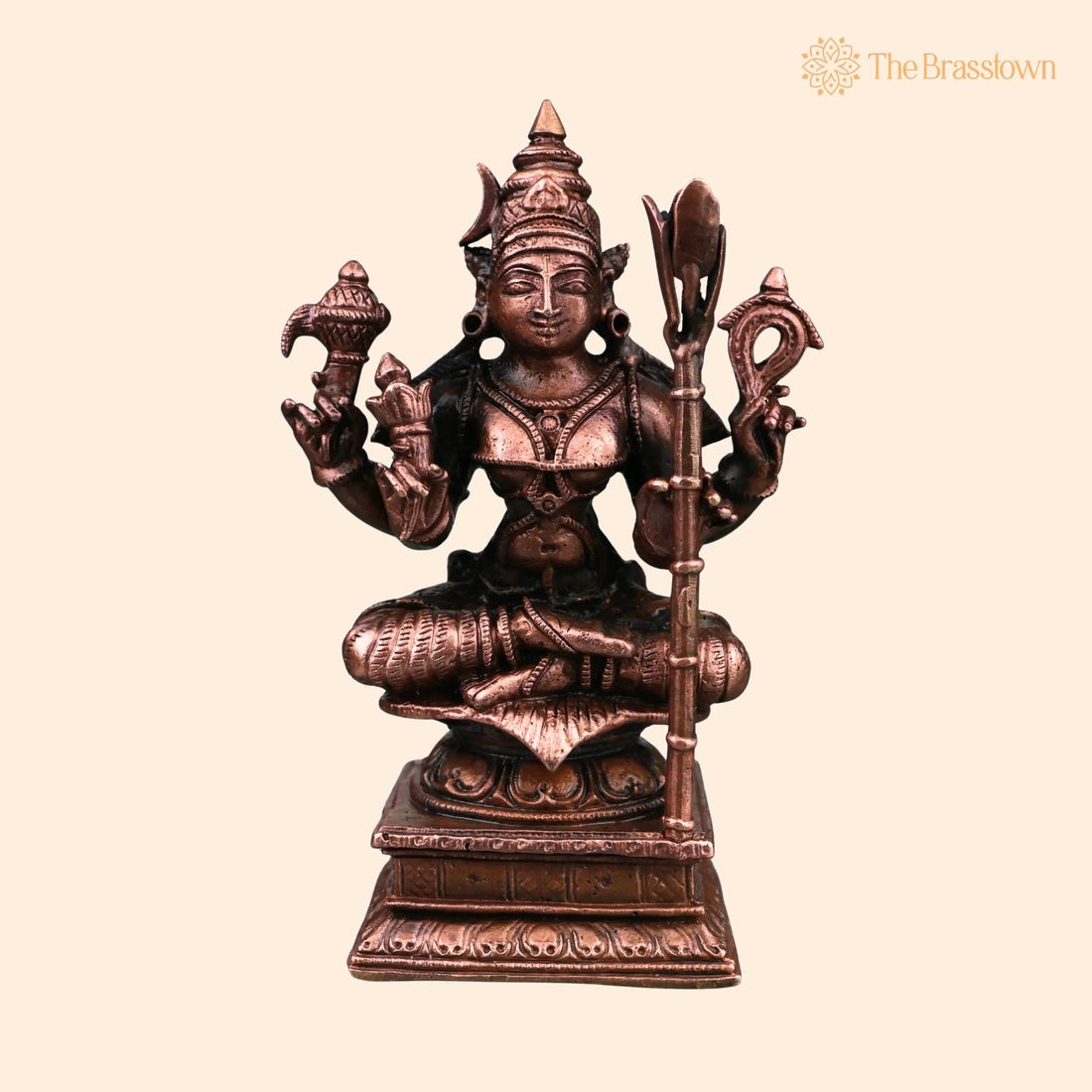 Copper Kamakshi Devi Idol – Handmade Kanchi Kamakshi Murti for Pooja, Vastu, Temple &amp; Spiritual Décor 3.5 Inch 1