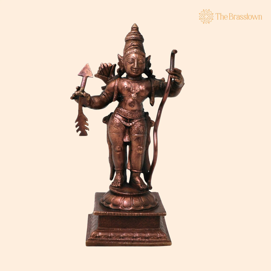 Copper Shri Ram Idol for Pooja – Ayodhya Rama Murti, Handmade Srirama Statue for Home Temple Décor 4.5 Inch 1