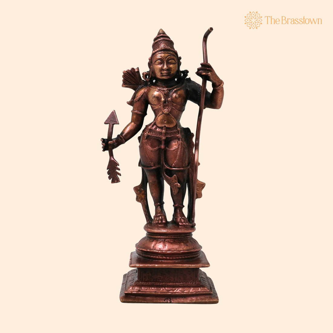 Copper Shri Ram Idol for Pooja – Handcrafted Ayodhya Rama Murti, Kodanda Rama Vigraha, Ram Darbar Décor 6 Inch 1