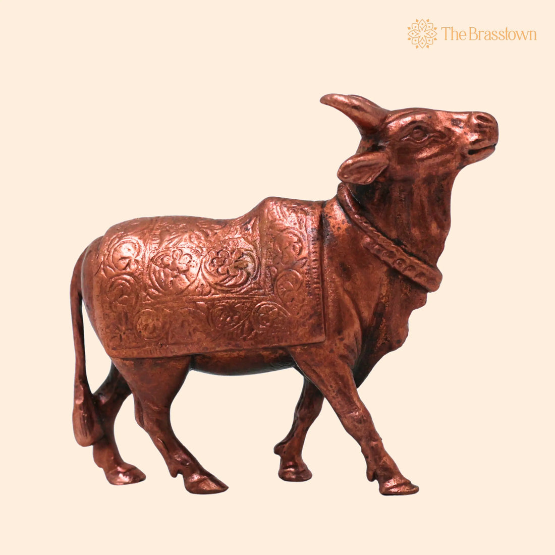 Handcrafted Copper Nandi Idol for Pooja – Vastu, Mandir Décor &amp; Spiritual Gifting 3 Inch 1
