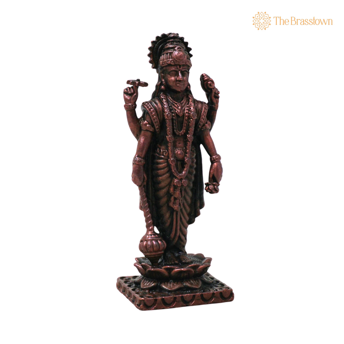 Handcrafted Copper Vishnu Idol – Vastu, Temple &amp; Homedecor 2.5 Inch 2
