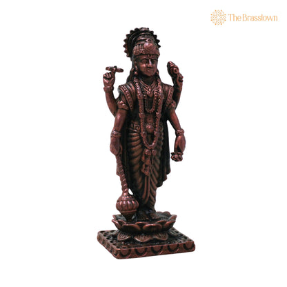 Handcrafted Copper Vishnu Idol – Vastu, Temple &amp; Homedecor 2.5 Inch 2
