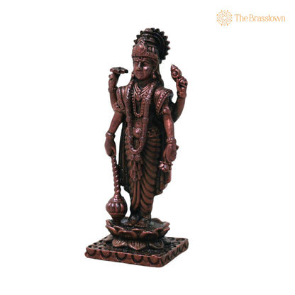 Handcrafted Copper Vishnu Idol – Vastu, Temple &amp; Homedecor 2.5 Inch 3