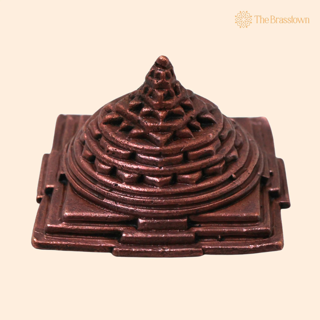 Handcrafted Copper Sree Yantra – Sri Meru Shri Chakram for Vastu Pooja Meditation Wealth Prosperity Décor 1 Inch 1