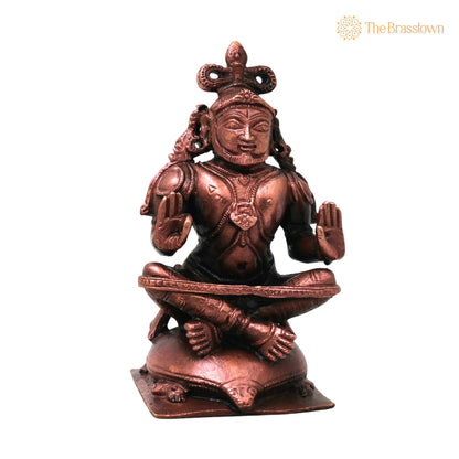 Copper Agastya Maharshi Idol – Handcrafted Traditional Chola Style Murti for Pooja, Décor &amp; Gifting 4 Inch 2