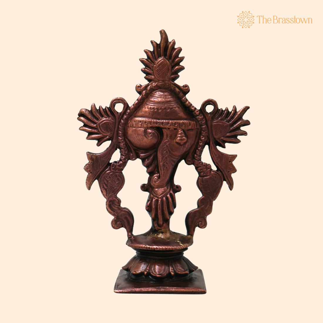 Copper Handcrafted Shankha for Vishnu Puja – Traditional Temple Décor &amp; Spiritual Gifting 4 Inch 1
