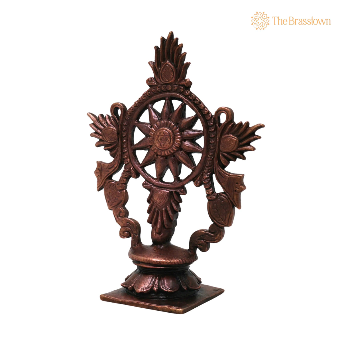 Copper Handcrafted Sudarshan Chakra Wall Décor for Pooja – Vishnu Mandir, Vastu &amp; Spiritual Gifting 4 Inch 3