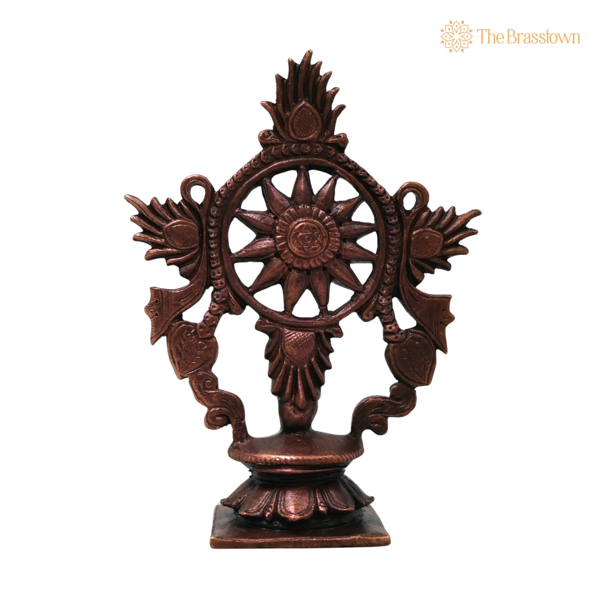 Copper Handcrafted Sudarshan Chakra Wall Décor for Pooja – Vishnu Mandir, Vastu &amp; Spiritual Gifting 4 Inch 4