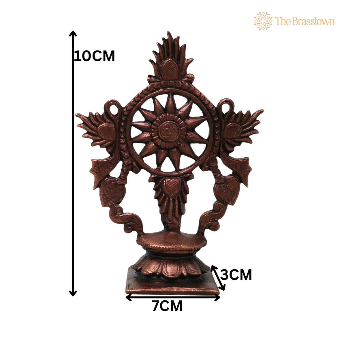 Copper Handcrafted Sudarshan Chakra Wall Décor for Pooja – Vishnu Mandir, Vastu &amp; Spiritual Gifting 4 Inch 5