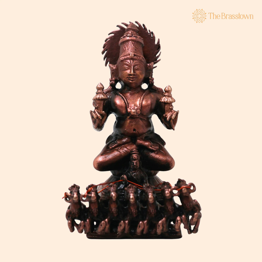 Copper Surya Narayan Idol – Handmade Traditional Sun God Murti for Pooja Home Décor &amp; Spiritual Gifting 3.5 Inch 1