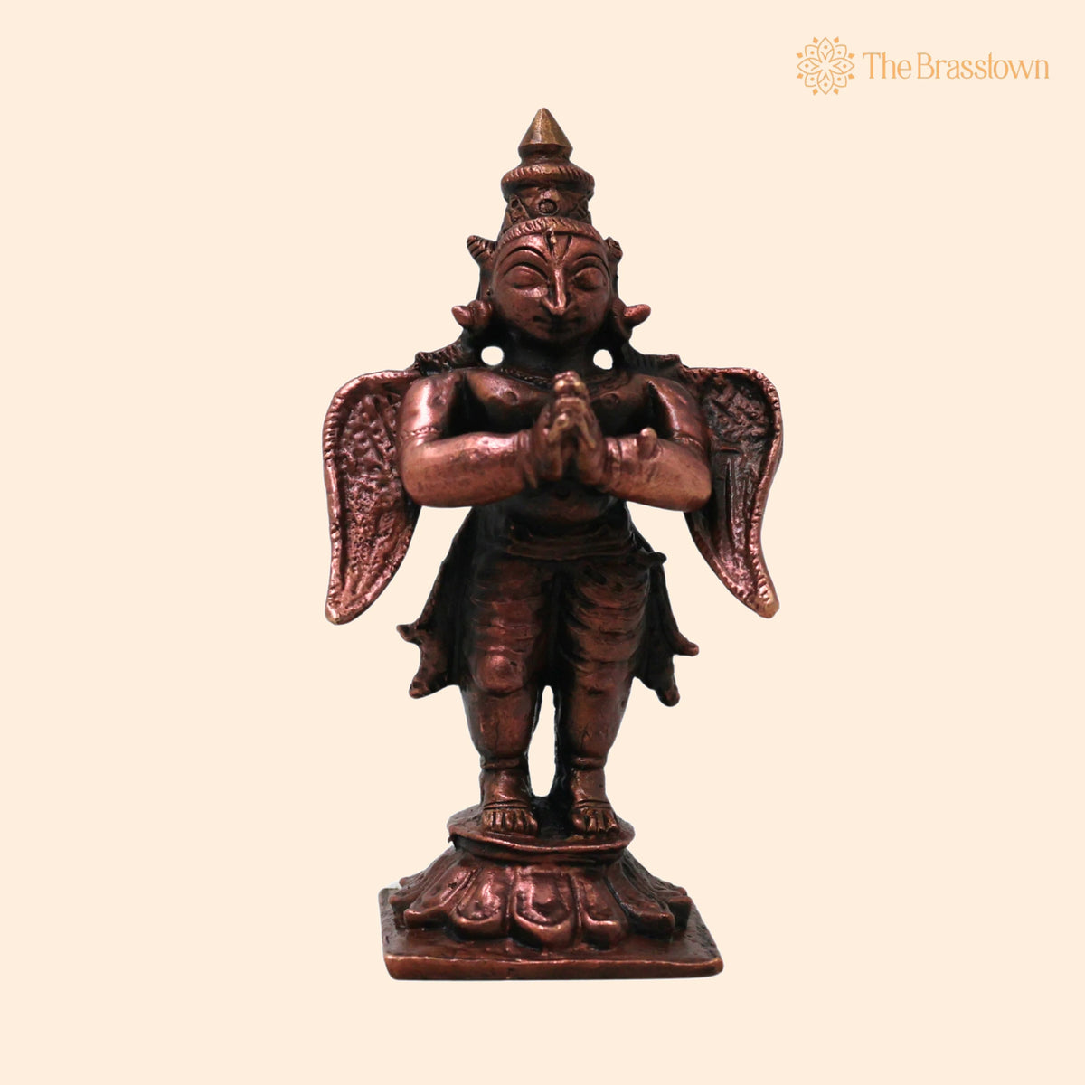 Copper Garuda Dev Idol – Handcrafted Traditional Murti for Puja, Home Mandir &amp; Décor 3 Inch 1