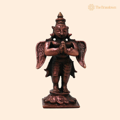 Copper Garuda Dev Idol – Handcrafted Traditional Murti for Puja, Home Mandir &amp; Décor 3 Inch 1