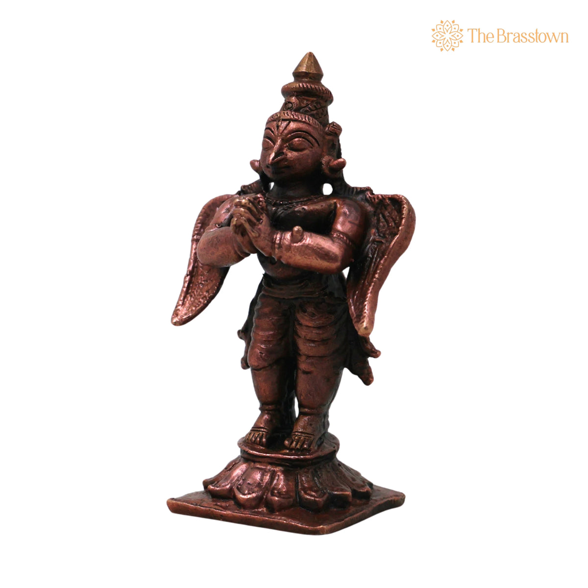 Copper Garuda Dev Idol – Handcrafted Traditional Murti for Puja, Home Mandir &amp; Décor 3 Inch 3