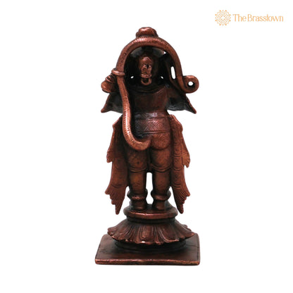 Copper Garuda Dev Idol – Handcrafted Traditional Murti for Puja, Home Mandir &amp; Décor 3 Inch 4