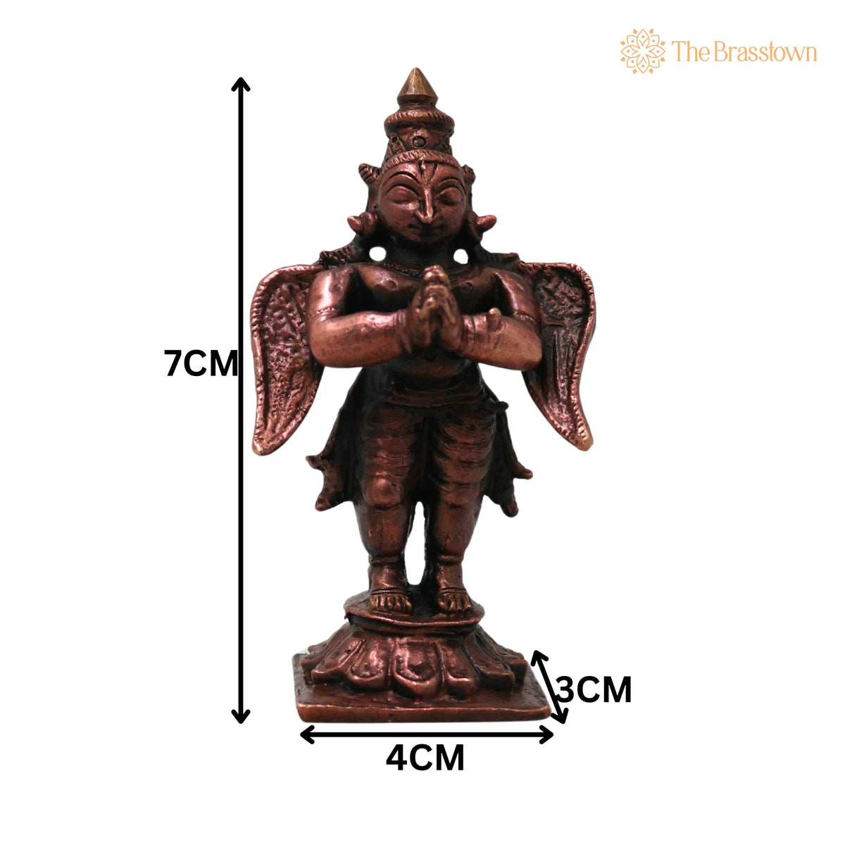 Copper Garuda Dev Idol – Handcrafted Traditional Murti for Puja, Home Mandir &amp; Décor 3 Inch 5