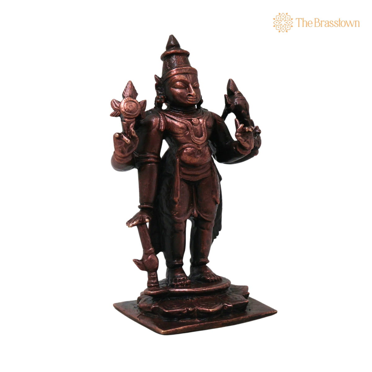 Copper Handcrafted Vishnu Murti Idol – Home Décor &amp; Gifting 3 Inch 2
