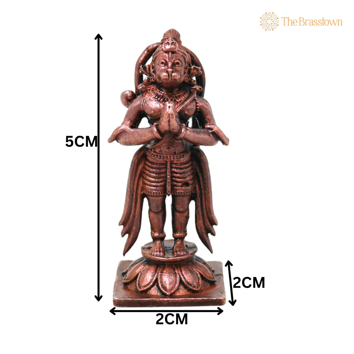 Copper Hanuman Idol Handmade Bajrangbali Murti for Pooja – Vastu Home Décor &amp; Spiritual Gifting 2 Inch 5