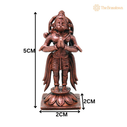 Copper Hanuman Idol Handmade Bajrangbali Murti for Pooja – Vastu Home Décor &amp; Spiritual Gifting 2 Inch 5