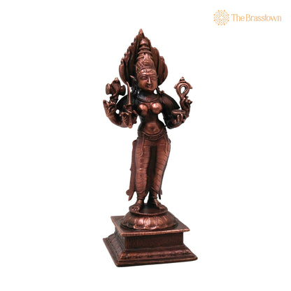 Copper Handcrafted Mariamman Idol for Puja, Home Mandir &amp; Décor 5.5 Inch 2