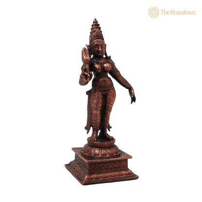 Copper Sree Devi Idol – Handcrafted Traditional Murti for Puja, Home Mandir &amp; Décor 5.5 Inch 2