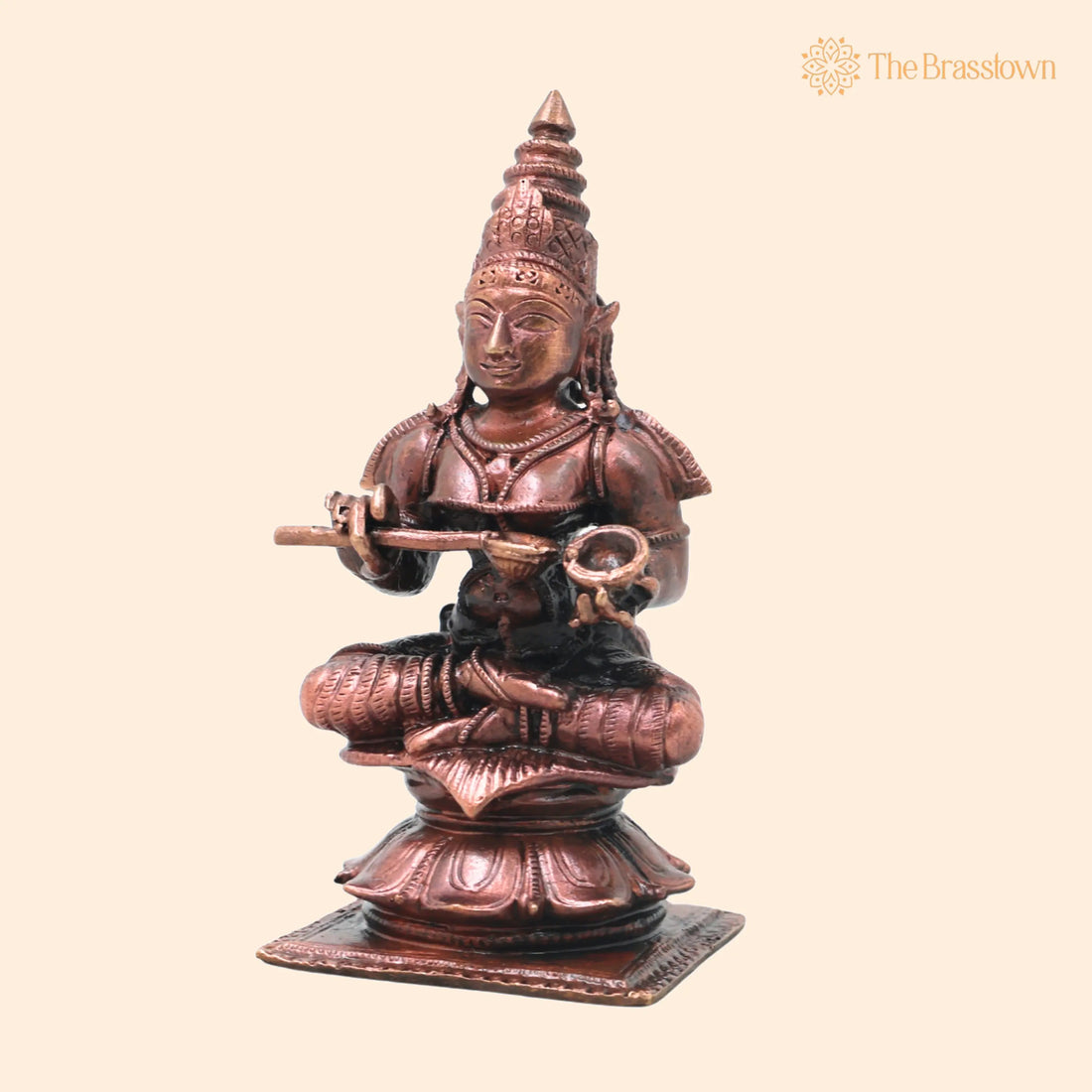 Copper Annapurna Devi Idol – Handmade Traditional Murti for Pooja Home Temple Décor Housewarming Gift 3.5 Inch 1