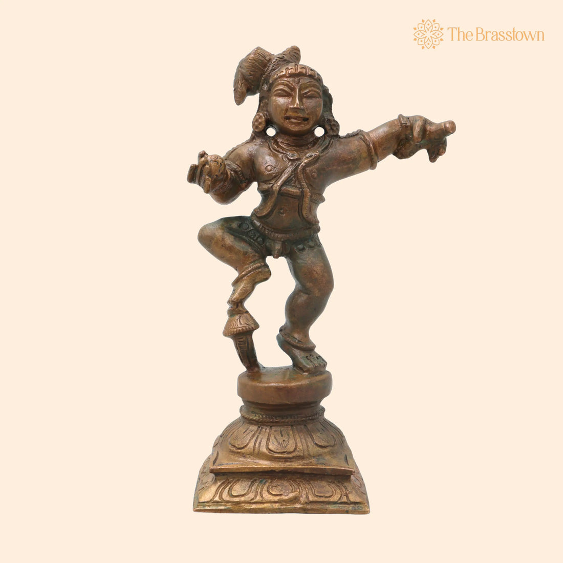 Bronze Bala Krishna Idol – Handmade Chola Art Murti for Pooja Home Décor Spiritual Gifting Statue 5 Inch 1
