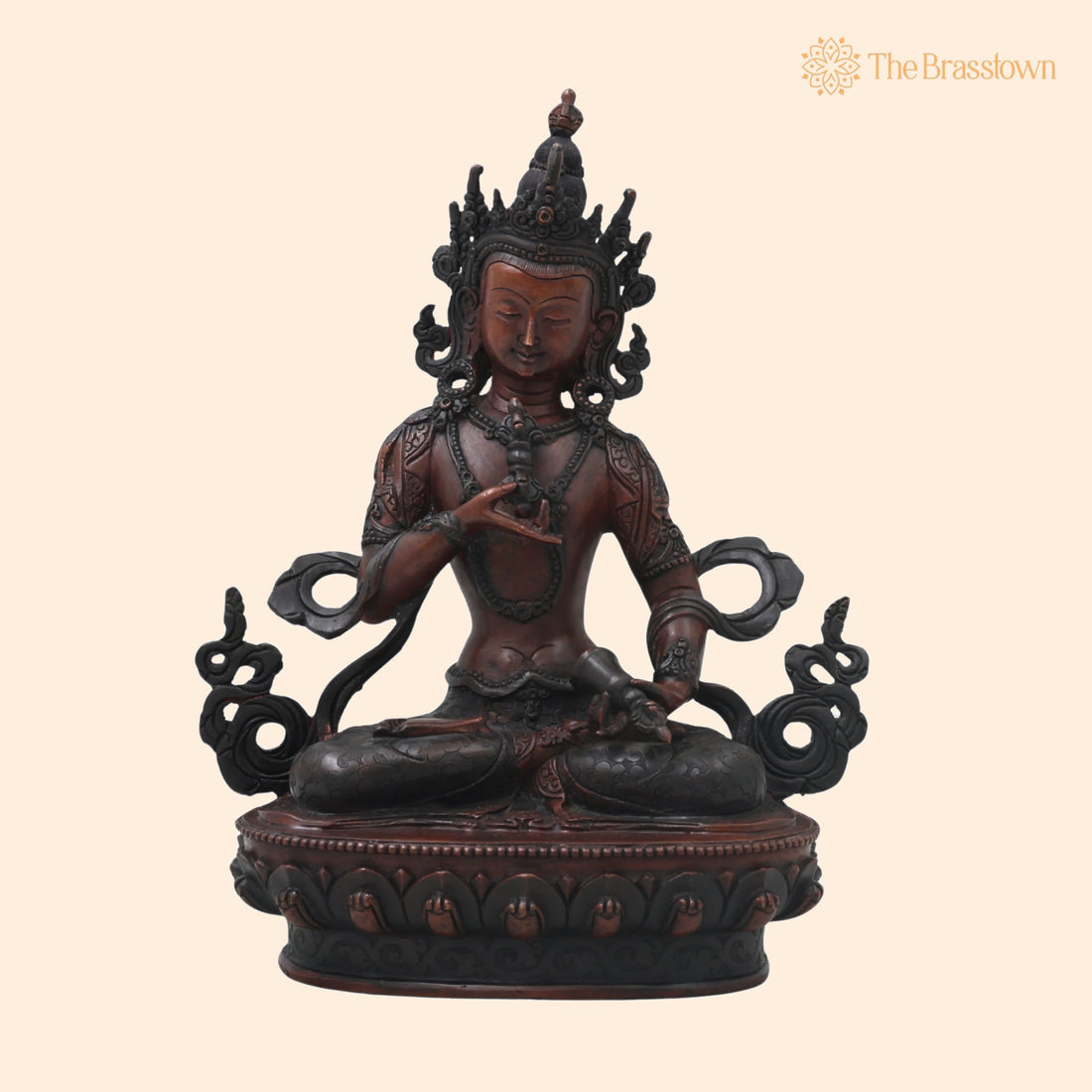 Brass Vajrasattva Idol for Pooja – Handcrafted Tibetan Buddhist Statue for Home Décor &amp; Spiritual Gifting 9 Inch 1