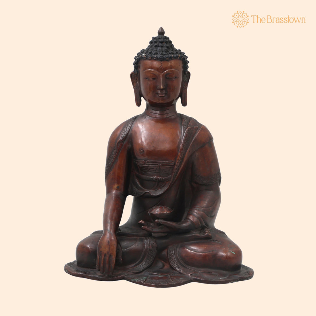 Brass Gautama Buddha Idol – Handcrafted Traditional Buddha Murti for Pooja Home Décor Spiritual Gifting 11.5 Inch 1