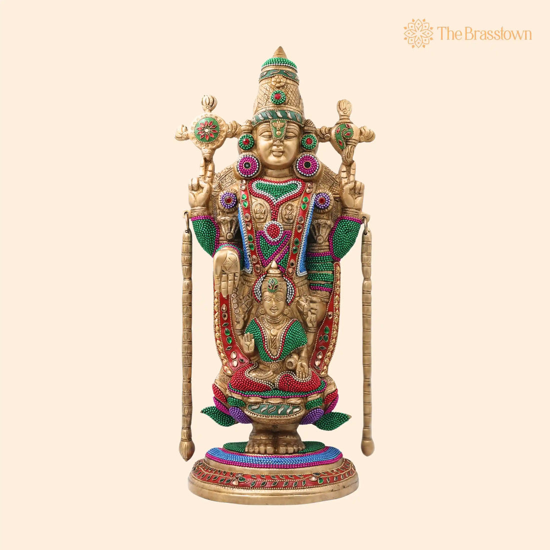 Brass Shrinivasa Balaji Idol – Statue Handcrafted Traditional Venkateswara Swamy for Pooja Décor Gift 19.5 Inch 1