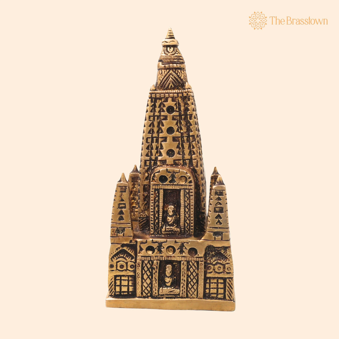 Brass Traditional Handcrafted Temple Sculpture – Mandir Décor for Pooja Room, Spiritual Gifting &amp; Interiors 8 Inch 1