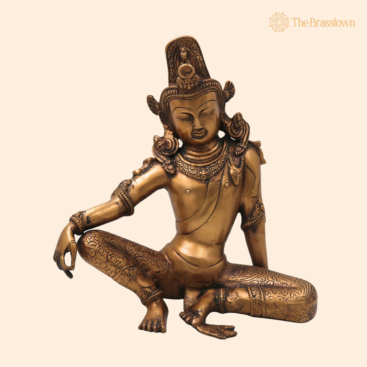 Brass Indra Idol – Devendra Murti Handcrafted Traditional Chola Style Pooja Home Décor Gift Statue 12 Inch 1