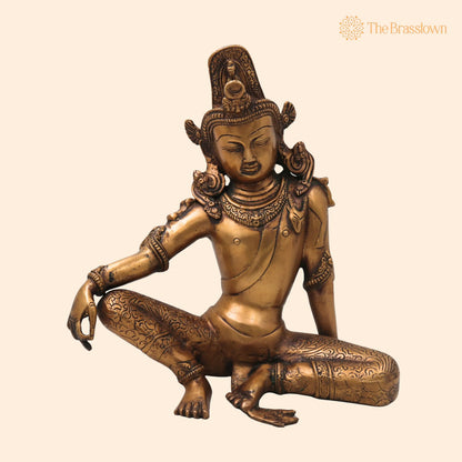 Brass Indra Idol – Devendra Murti Handcrafted Traditional Chola Style Pooja Home Décor Gift Statue 12 Inch 1