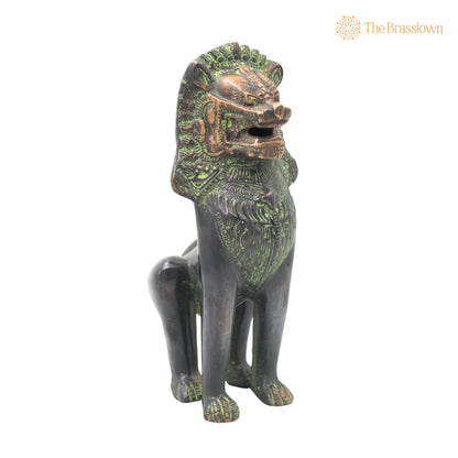 Handcrafted Brass Simha Lion Statue for Home Décor – Gifting 11 Inch 2