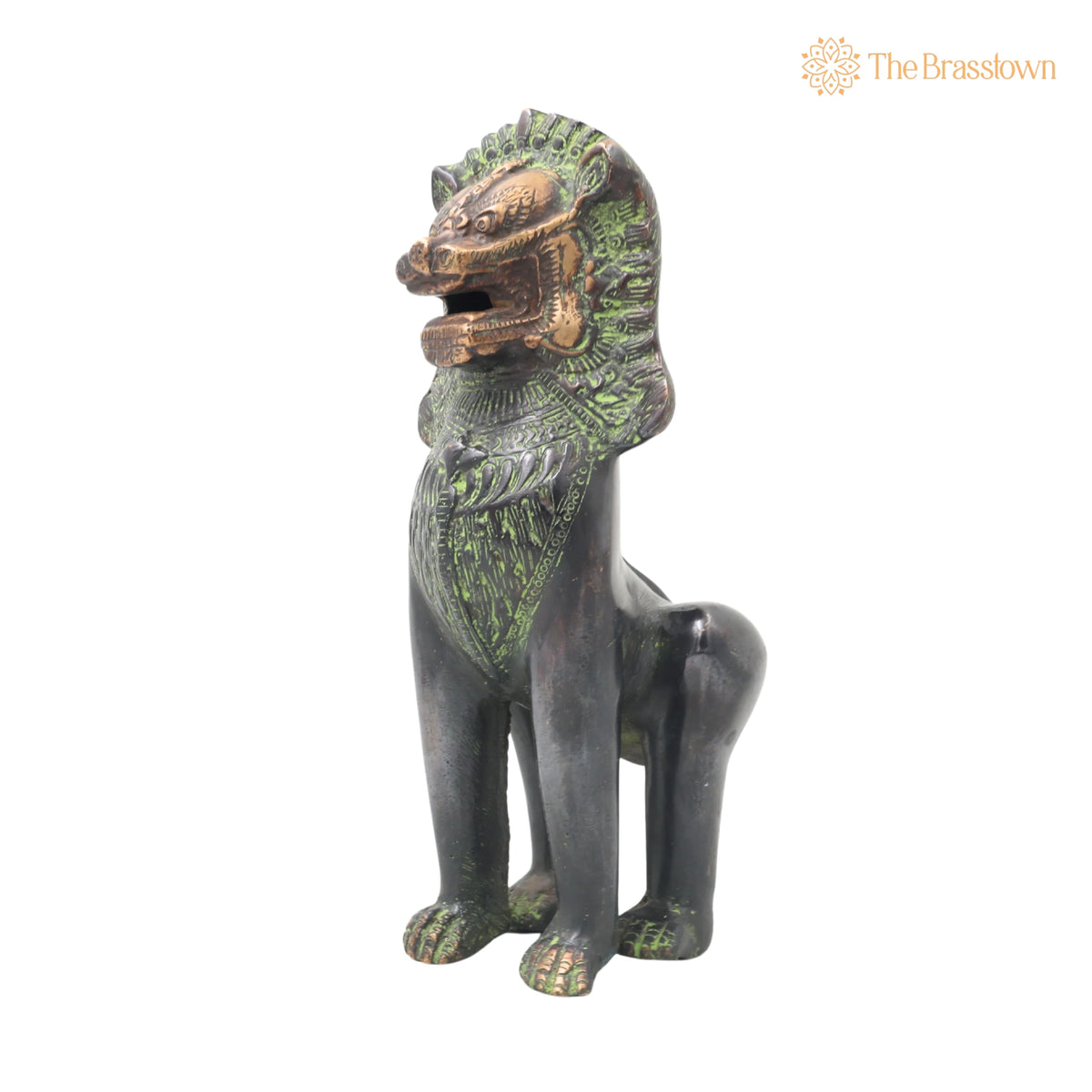 Handcrafted Brass Simha Lion Statue for Home Décor – Gifting 11 Inch 3