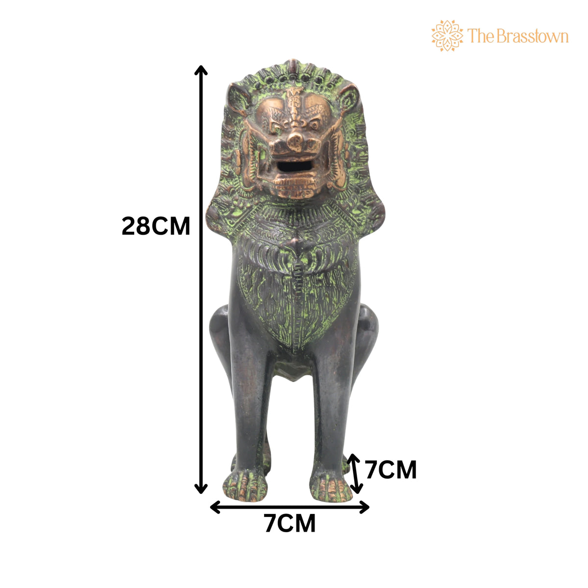 Handcrafted Brass Simha Lion Statue for Home Décor – Gifting 11 Inch 5