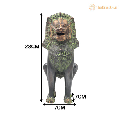 Handcrafted Brass Simha Lion Statue for Home Décor – Gifting 11 Inch 5