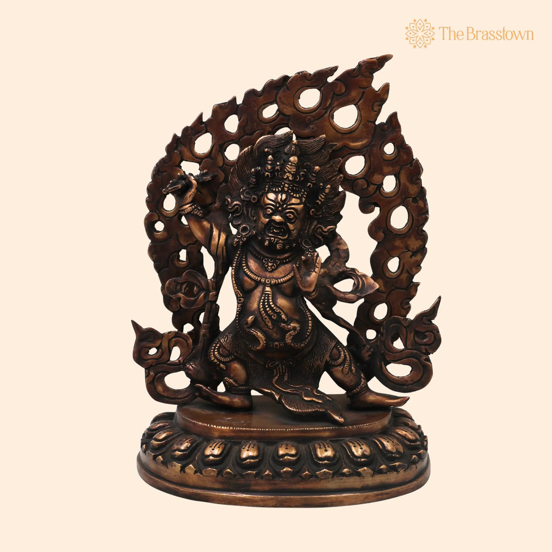 Handcrafted Brass Vajrapani Idol for Spiritual Protection – Meditation &amp; Temple Décor 12.5 Inch 1
