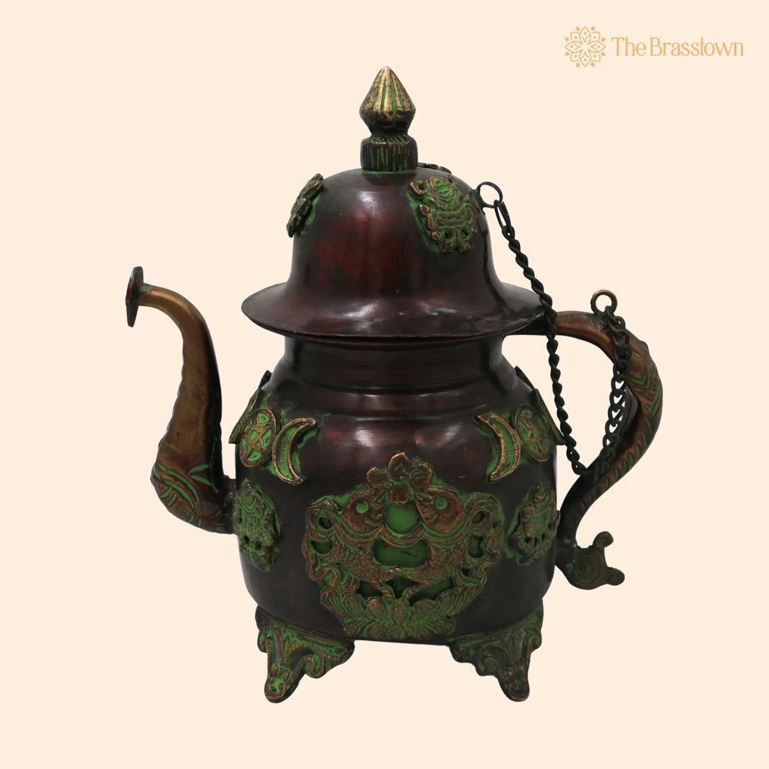 Brass Kettle – Handcrafted Traditional Peetal Ketli for Pooja Home Décor Temple Serving &amp; Festive Gifting 8.5 Inch 1