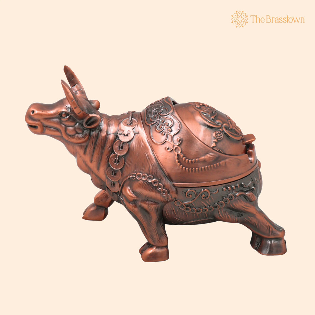 Brass Bull Ashtray Handcrafted Traditional Smoking Tray Decorative – Home Décor Gifting Tabletop Accent 4.5 Inch 1