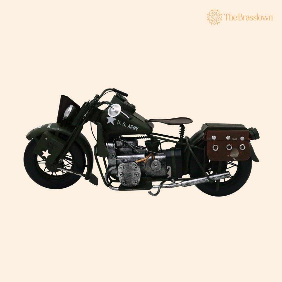 Brass Handcrafted Vintage Bike Sculpture – Traditional Motorcycle Showpiece for Home Décor &amp; Gifting 7.5 Inch 1