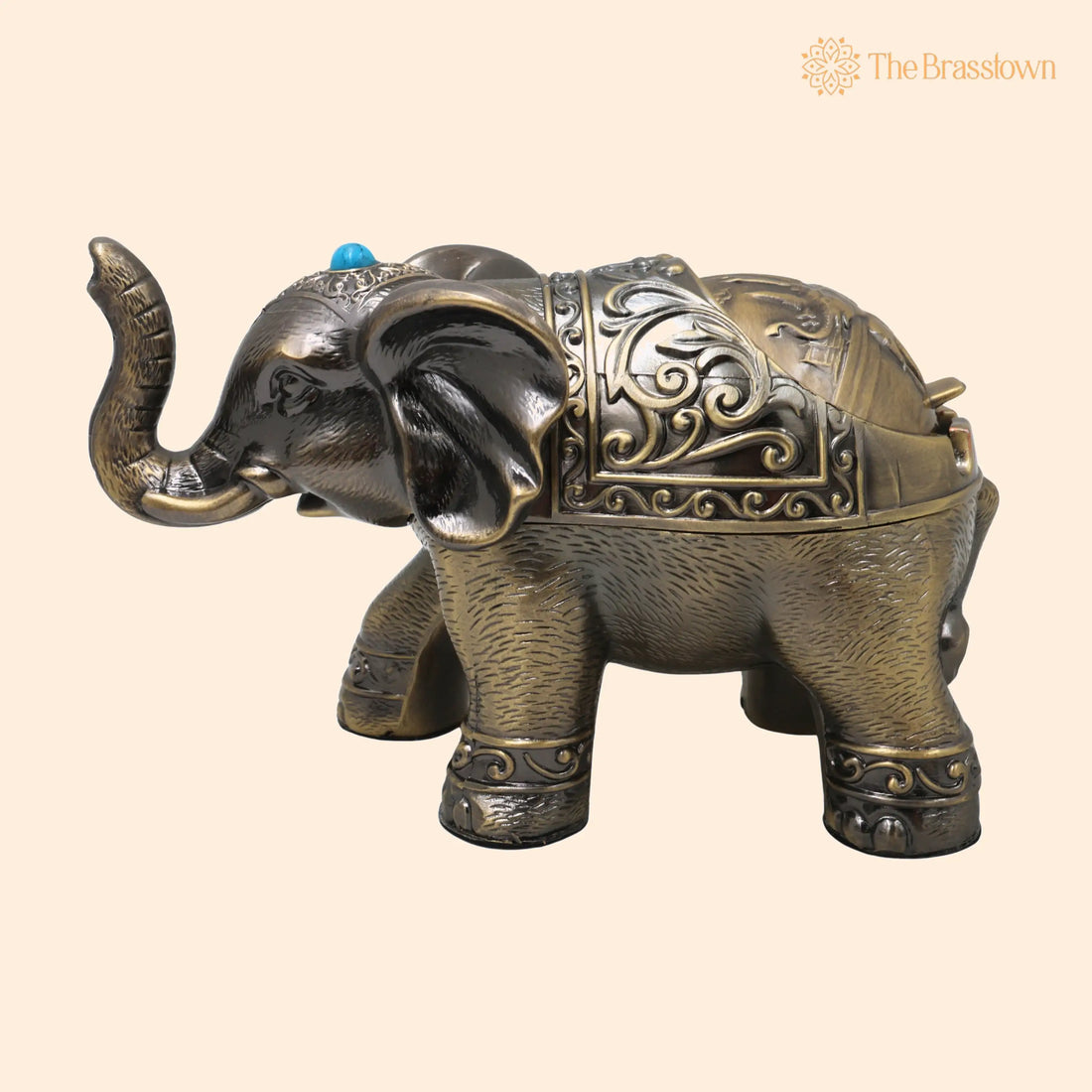 Handcrafted Steel Gaja Elephant Statue – Traditional Décor Sculpture for Vastu, Pooja, Home &amp; Gifting 4 Inch 1