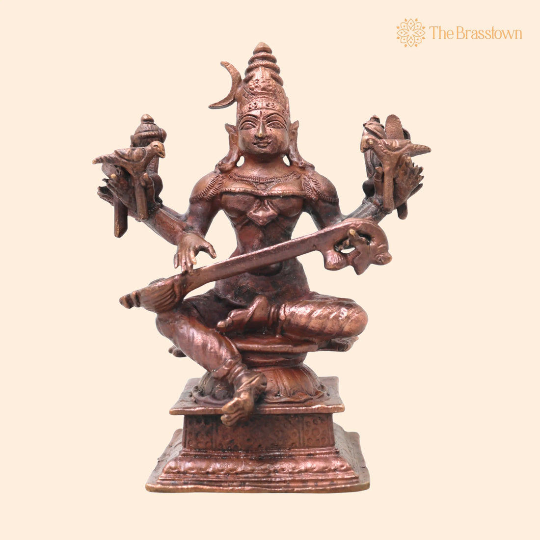 Handcrafted Copper Raja Matangi Idol – Raja Shyamala Devi Murti, Sacred Mahavidya Vigraham for Pooja, Vastu &amp; Home Décor 4.5 Inch 1