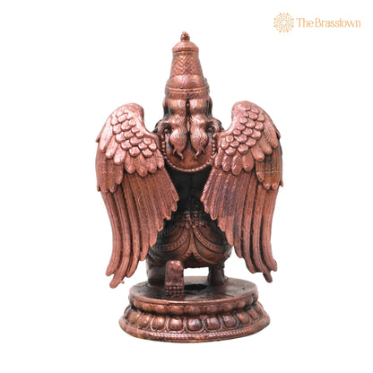 Handcrafted Copper Garuda Idol – Temple &amp; Spiritual Décor 4.5 Inch 4